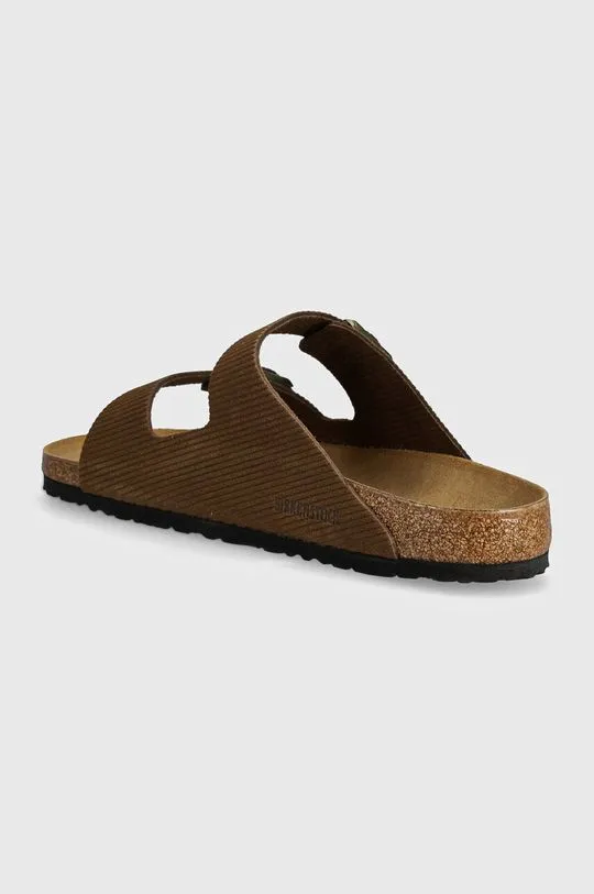 Birkenstock suede sliders Arizona men's brown color 1028280