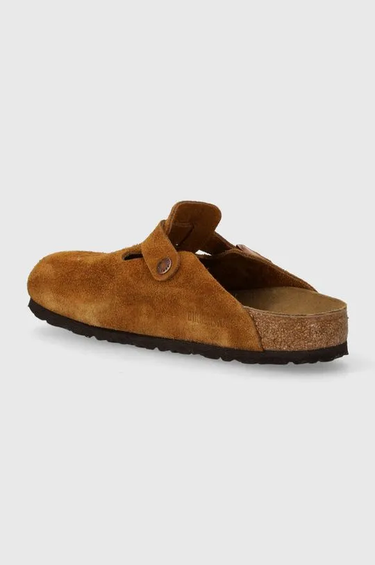 Birkenstock suede sliders Boston men's brown color 1027110