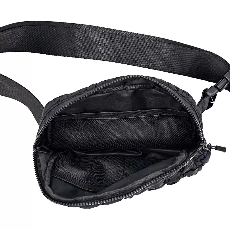 Black Puffer Belt Bag