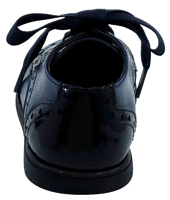 Clarys Boy's and Girl's Ribbon Tie Oxford, Marino Navy Patent