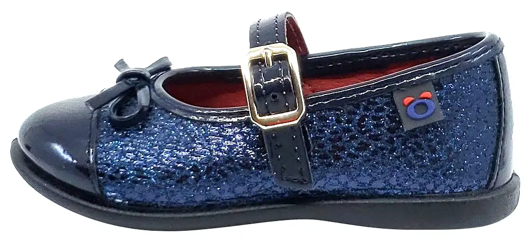 Conguitos Osito Girl's Buckle Closure Mary Jane, Lemur Navy