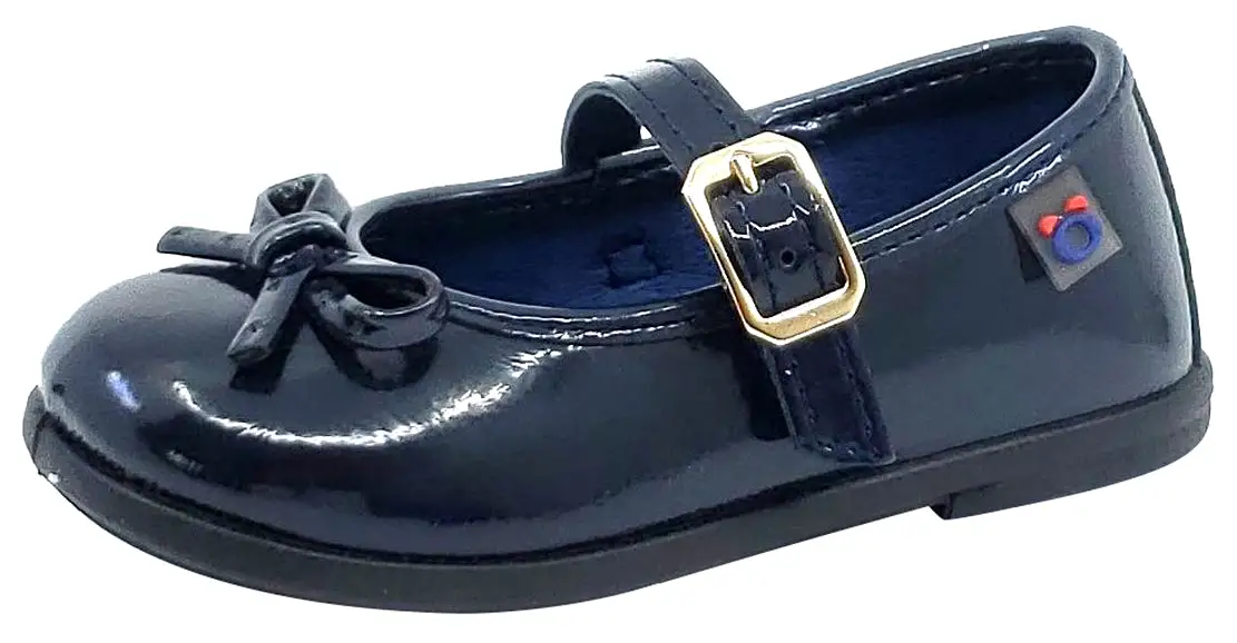 Conguitos Osito Girl's Buckle Closure Mary Jane, Patent Navy