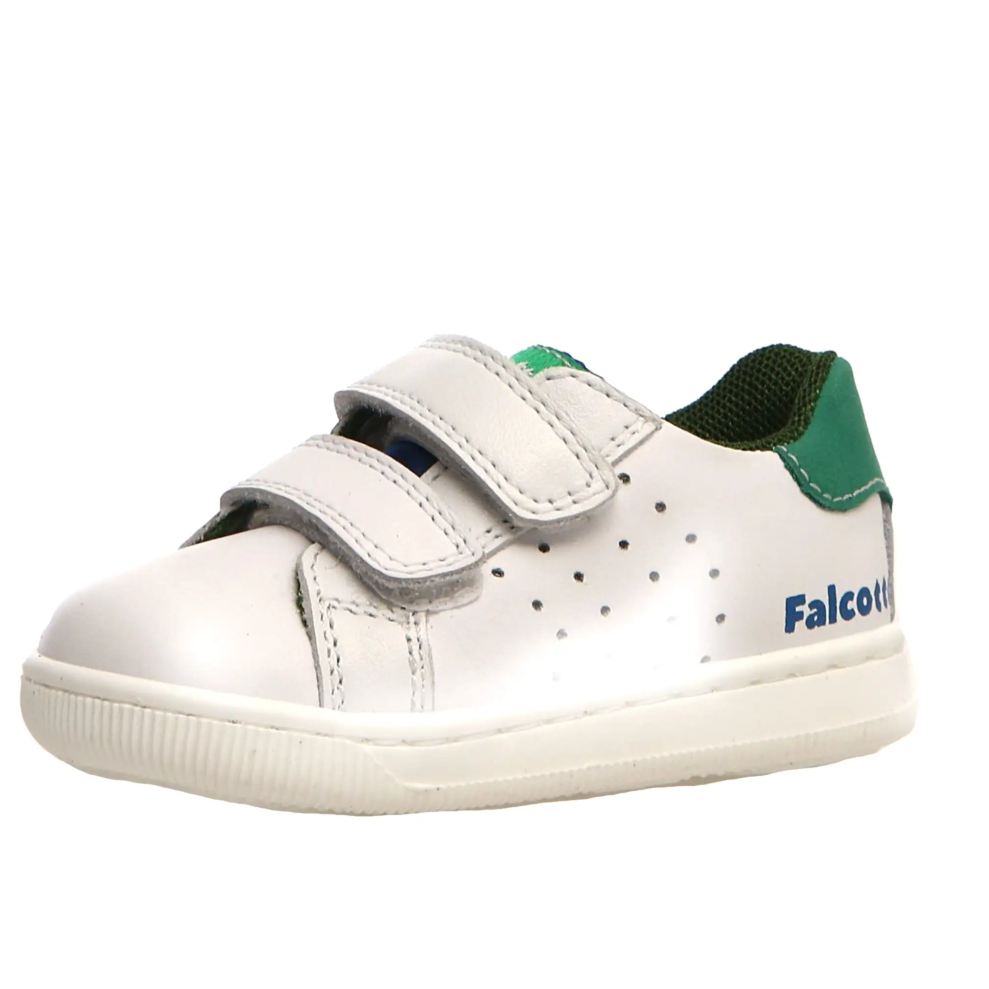 Falcotto Boy's and Girl's Kiner Fashion Sneakers, White/Green