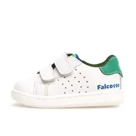 Falcotto Boy's and Girl's Kiner Fashion Sneakers, White/Green