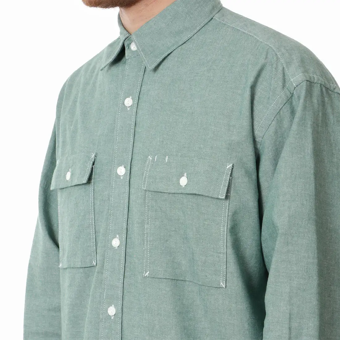 FrizmWORKS Cigarette Pocket Chambray Shirt