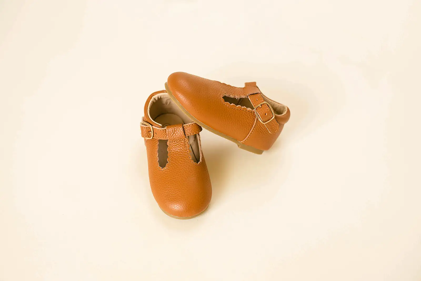 Hard-Sole Leather Mary Jane Moccasins - TAWNY