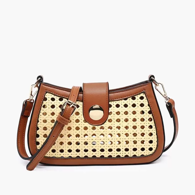 Miller Rattan Crossbody in Brown