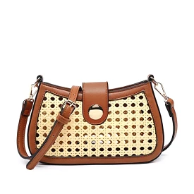 Miller Rattan Crossbody in Brown