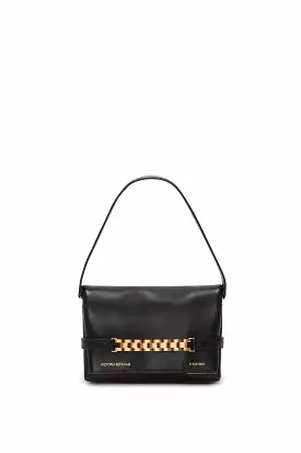 Mini Chain Pouch In Black Leather