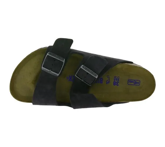 Mules de mujer BIRKENSTOCK Arizona BS fabricados en Alemania ancho normal 0552321 gris terciopelo