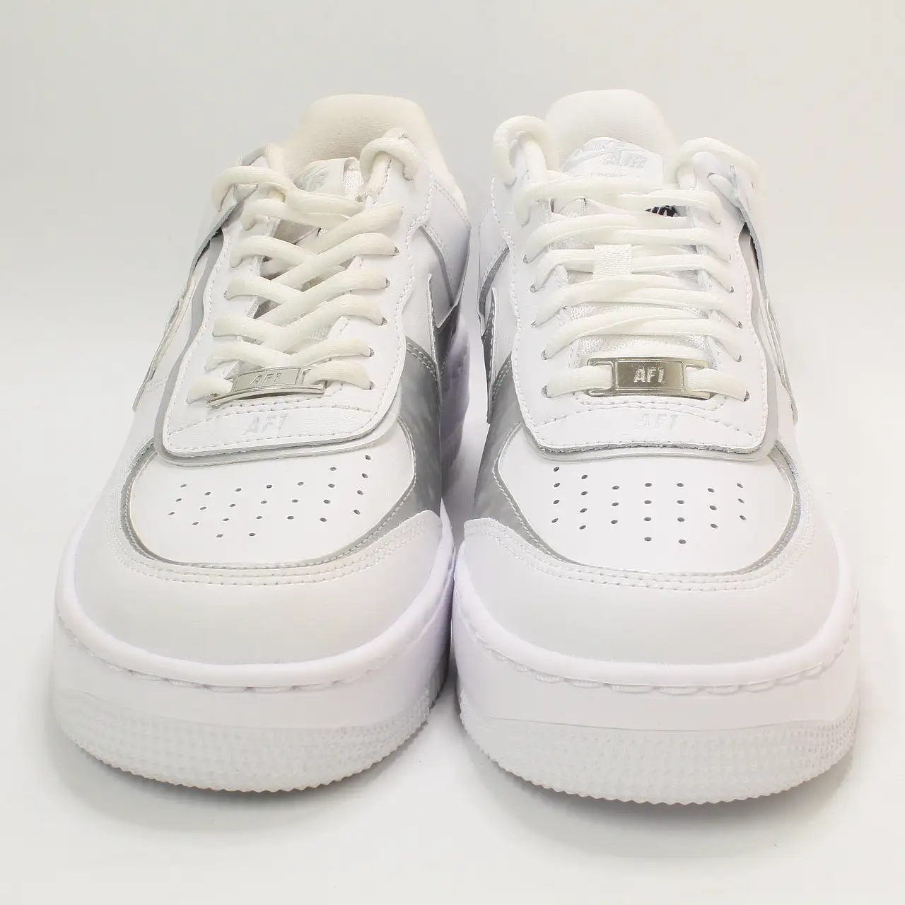 Nike Air Force 1 Shadow White Metallic Silver Pure Platinum Uk Size 6