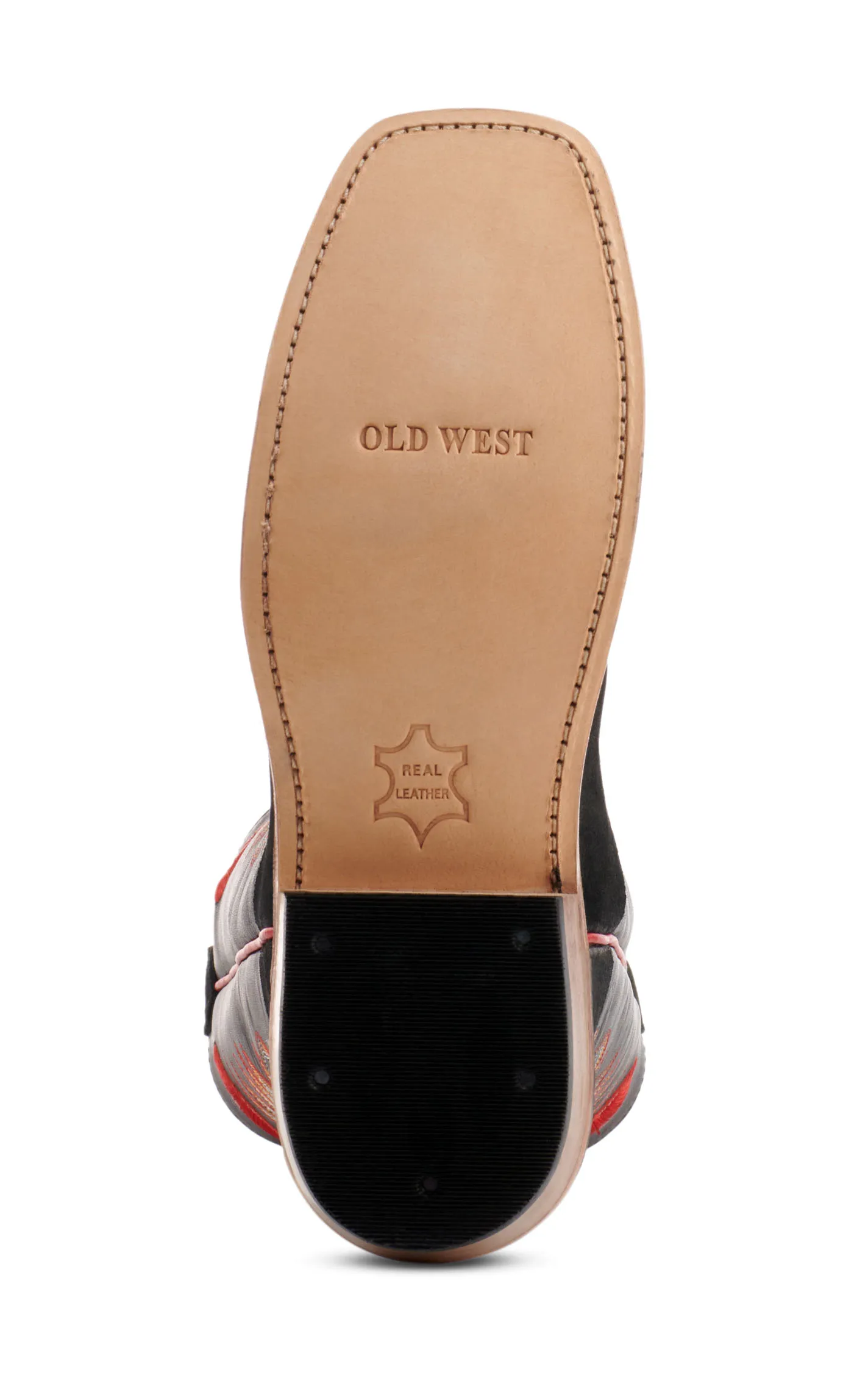 Old West Youth Black with Black Suede Square Toe Cowboy Boots