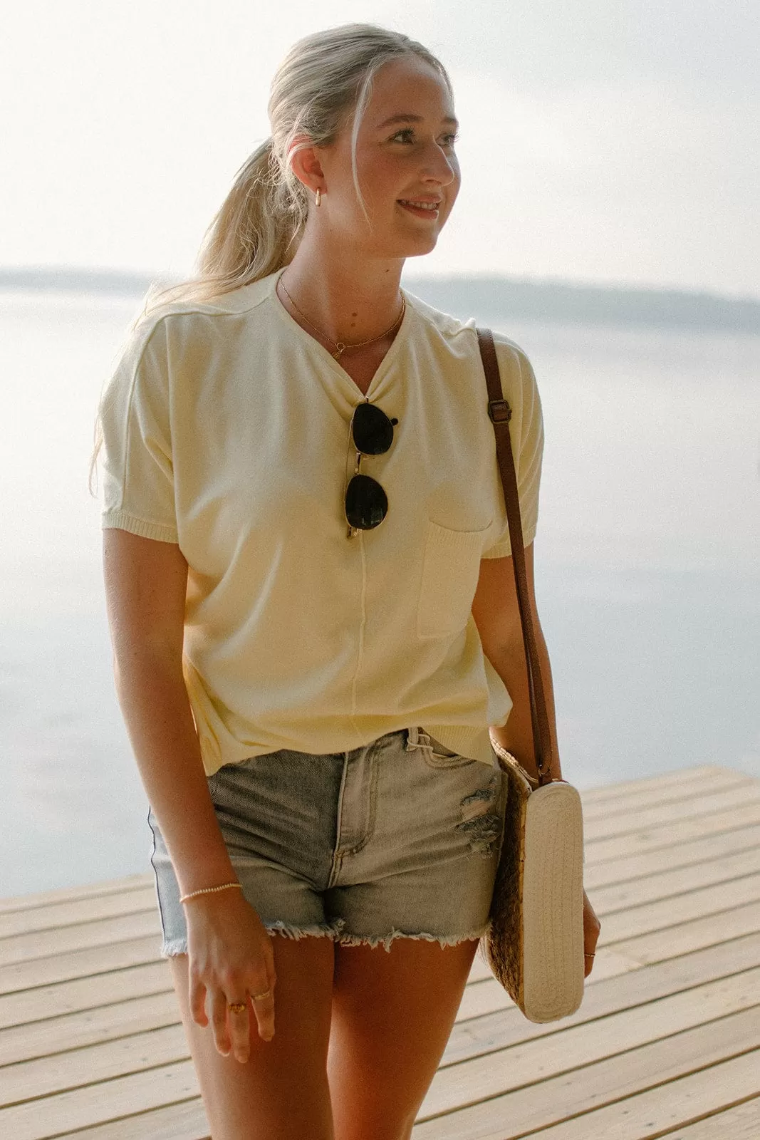 On Vacay White Straw Crossbody