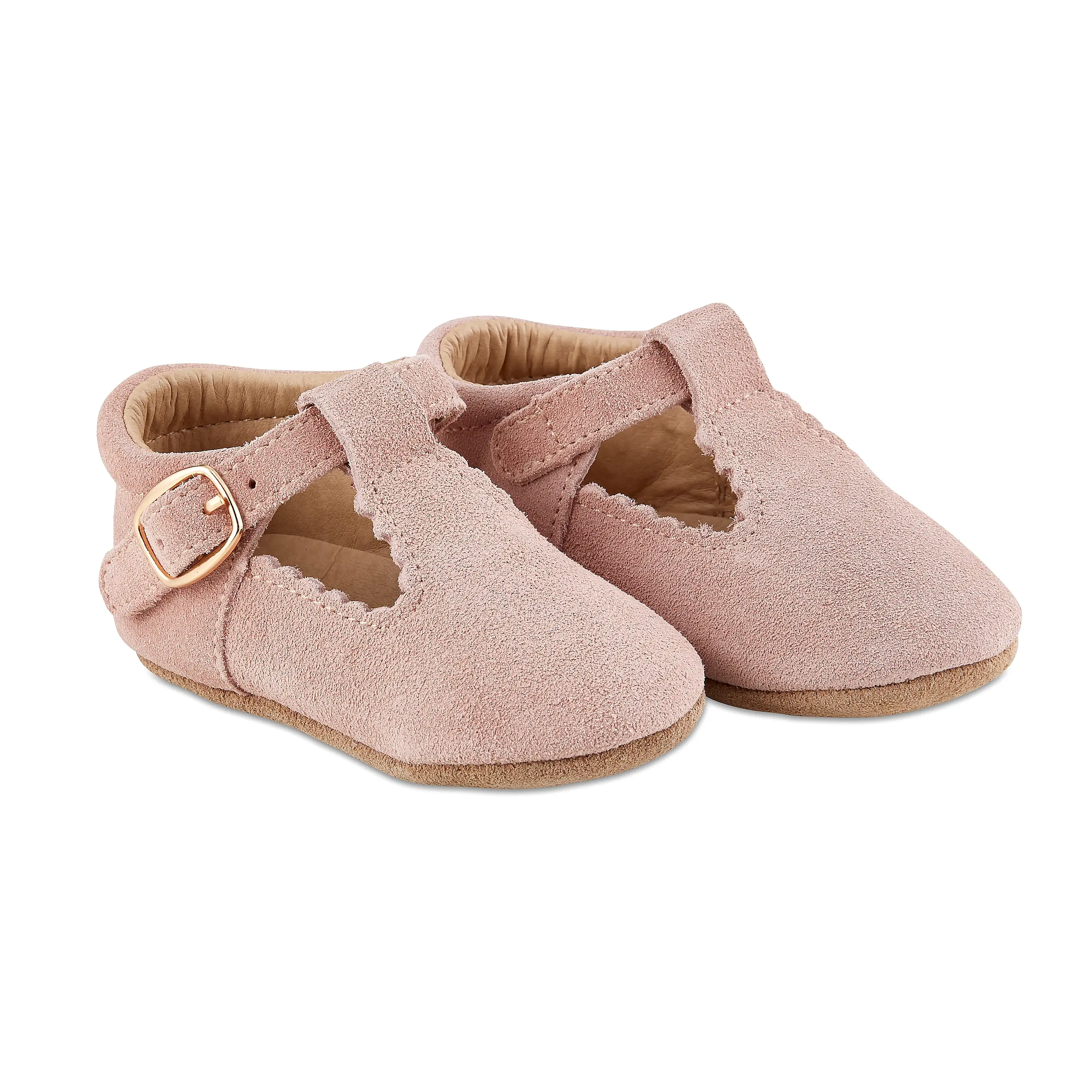 Soft-Sole Leather Mary Jane Moccasins - BLUSH