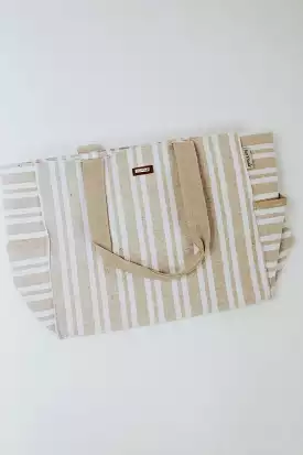 Striped Travel Tote Beach Bag