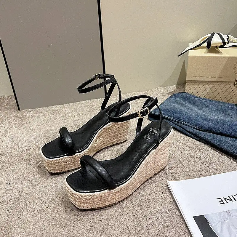 Summer Women's Shoes Ladies Sandals  Wedge Heel Sandals Bunch Casual Sandals Ladies Sandals for Women Platform Sandals High Heel