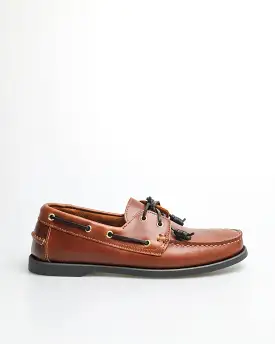 Tomaz C328 Men's Leather Boat Shoes (Brown)