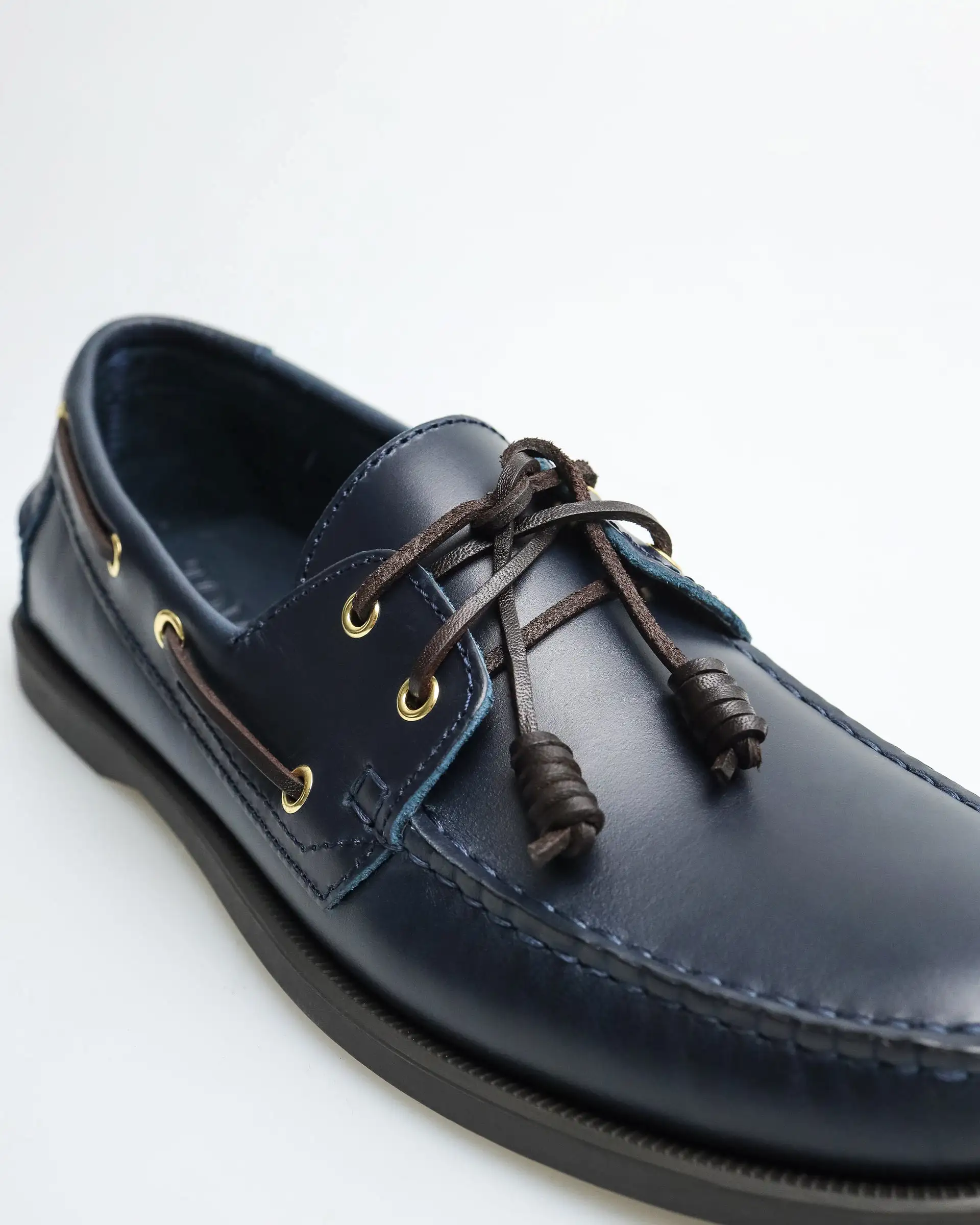 Tomaz C328 Men's Leather Boat Shoes (Navy)