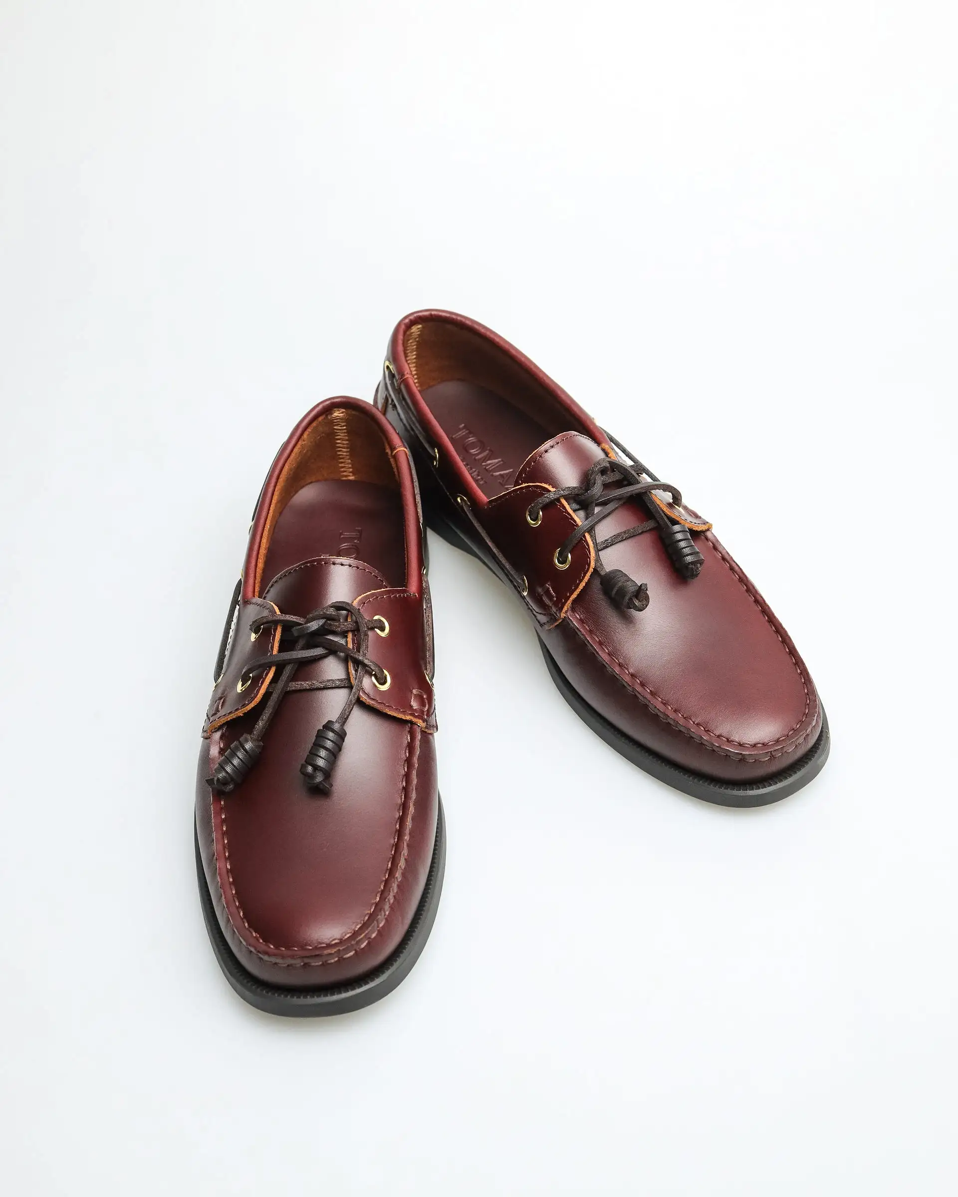 Tomaz C328 Men's Leather Boat Shoes (Wine)