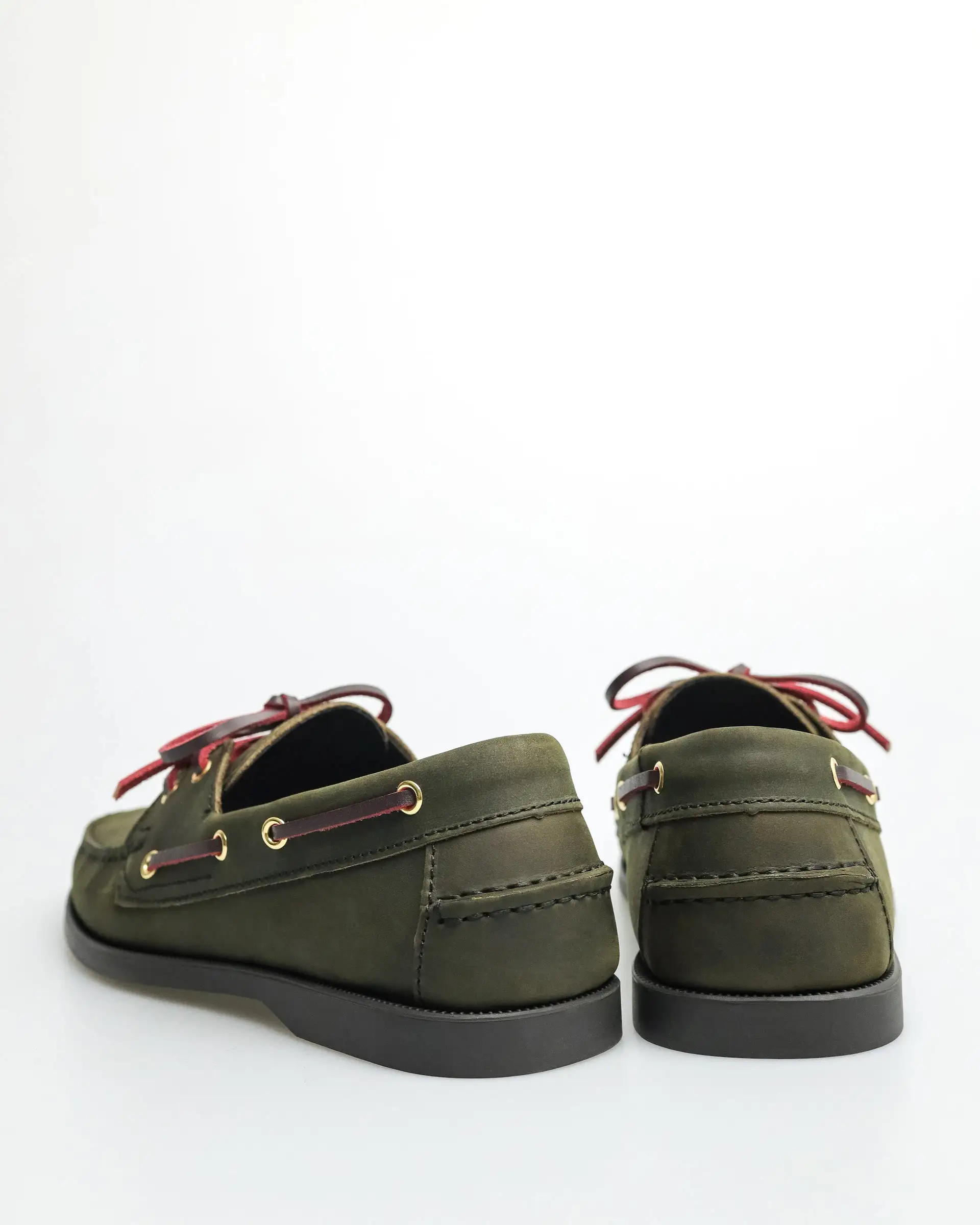 Tomaz C328A Men's Leather Boat Shoes (Green)