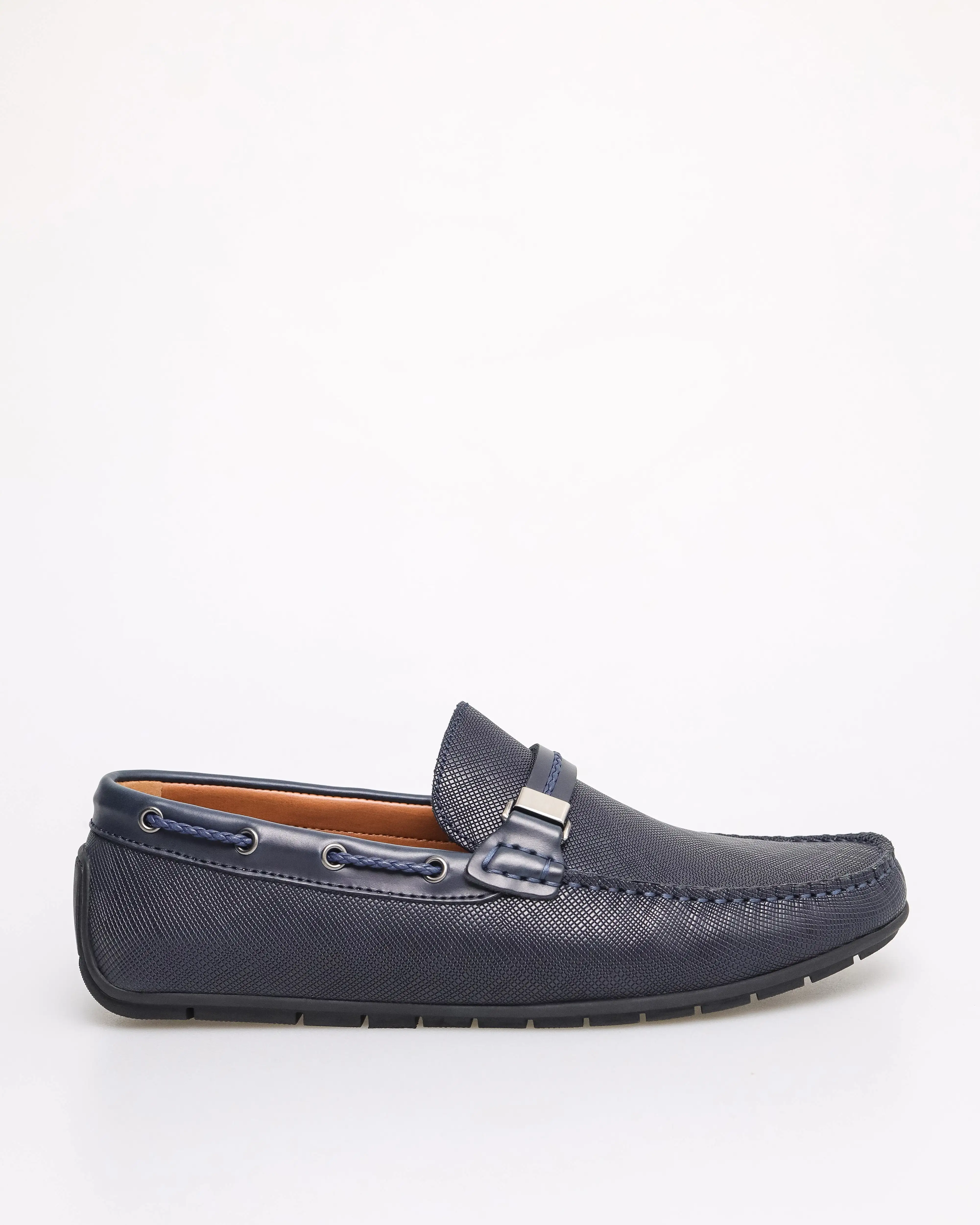 Tomaz C432 Men's Buckle Moccasins (Navy)