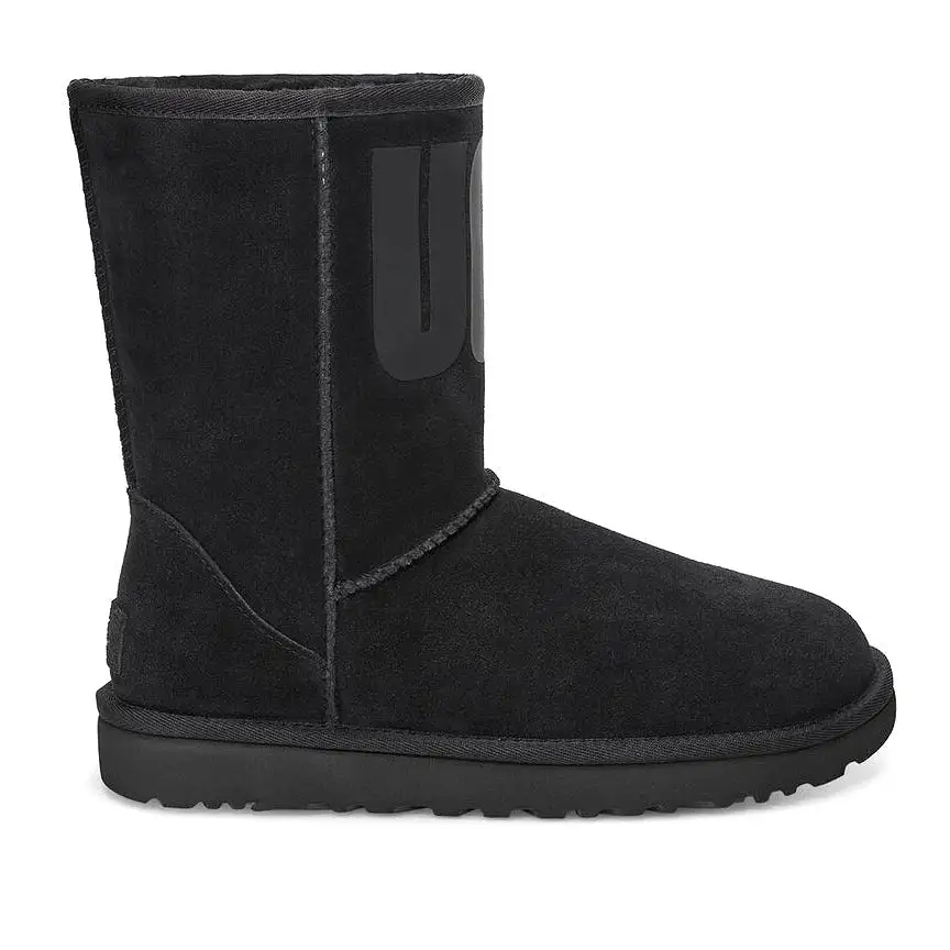 UGG Classic Short Rubber Logo Black (1108230) Women