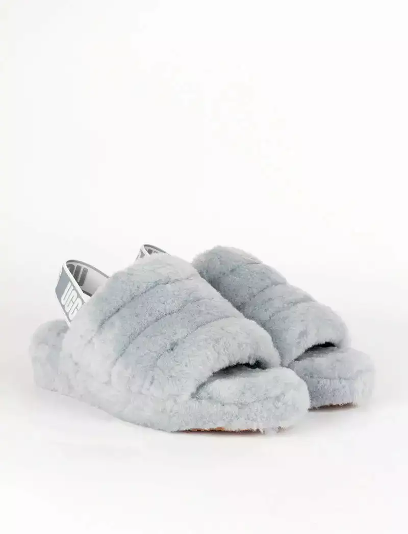 UGG Womens Fluff Yeah Slide Ash Fog