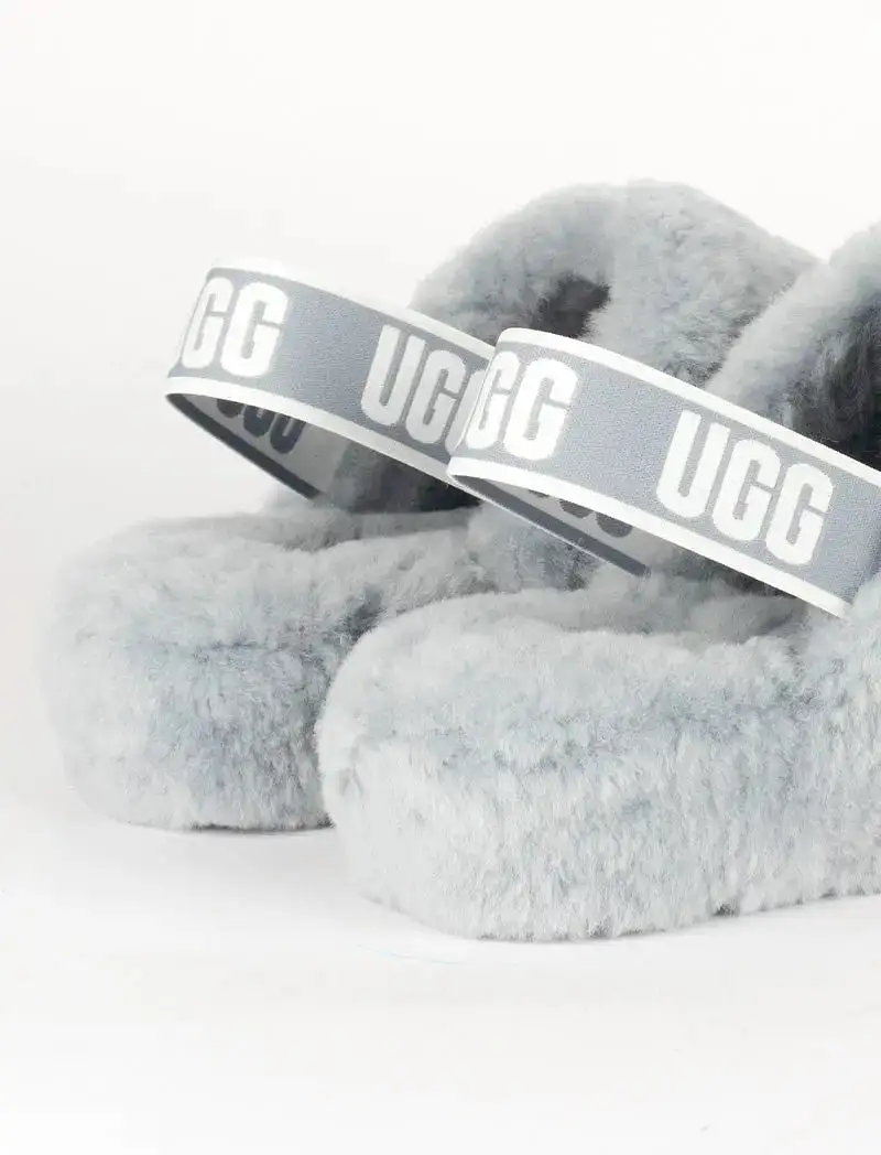 UGG Womens Fluff Yeah Slide Ash Fog