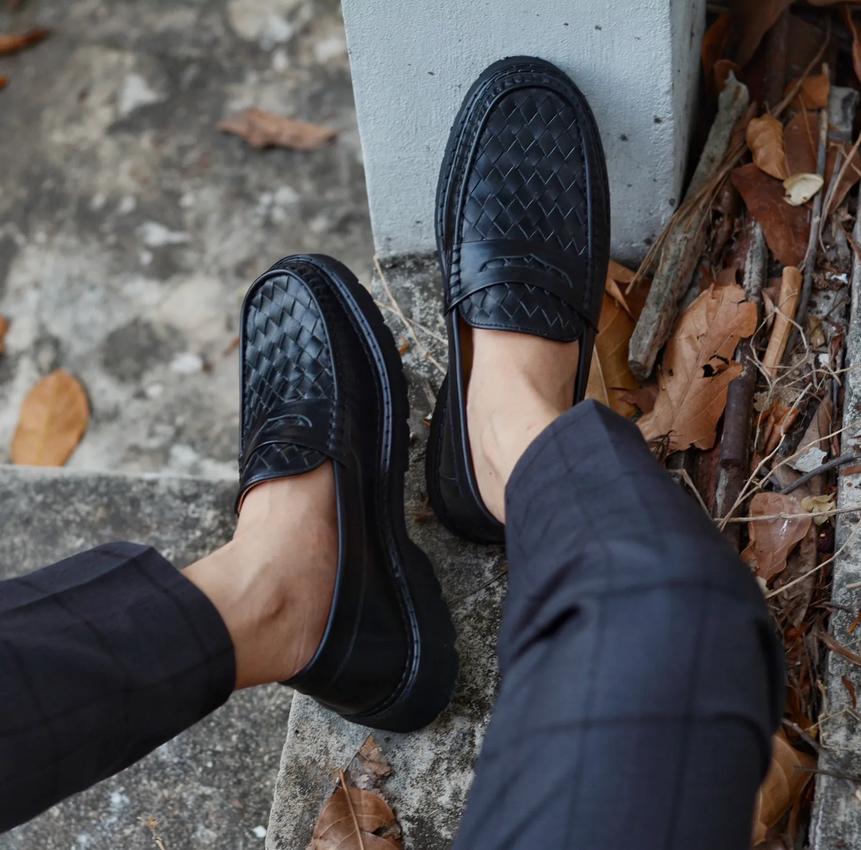 W823 6 CM Penny Loafer Matt Black x Black Soles