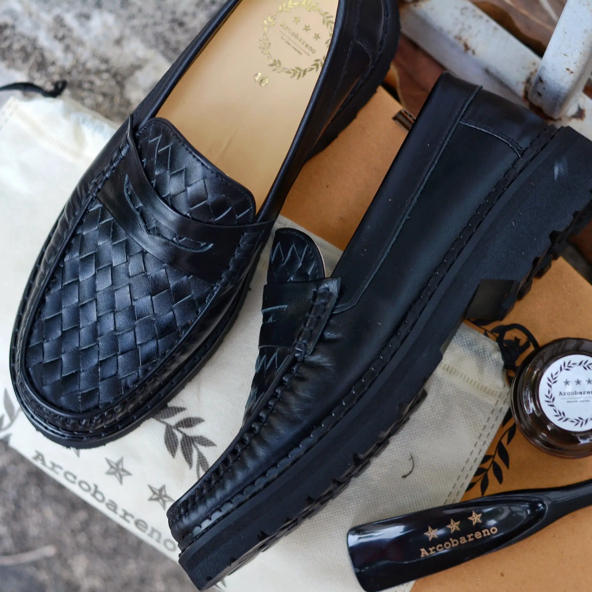 W823 6 CM Penny Loafer Matt Black x Black Soles