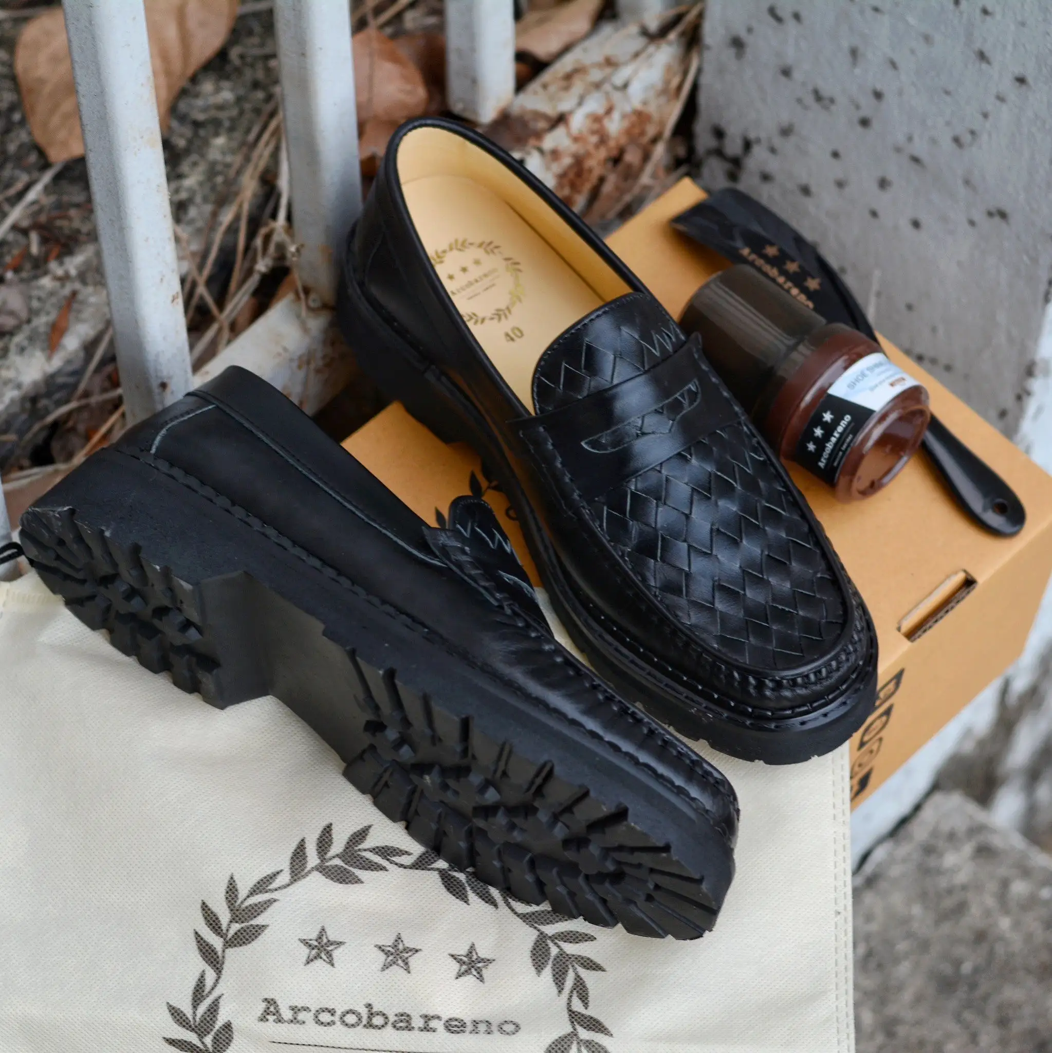 W823 6 CM Penny Loafer Matt Black x Black Soles