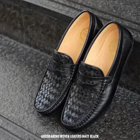 W823 Classic Penny Woven Loafer Matt Black