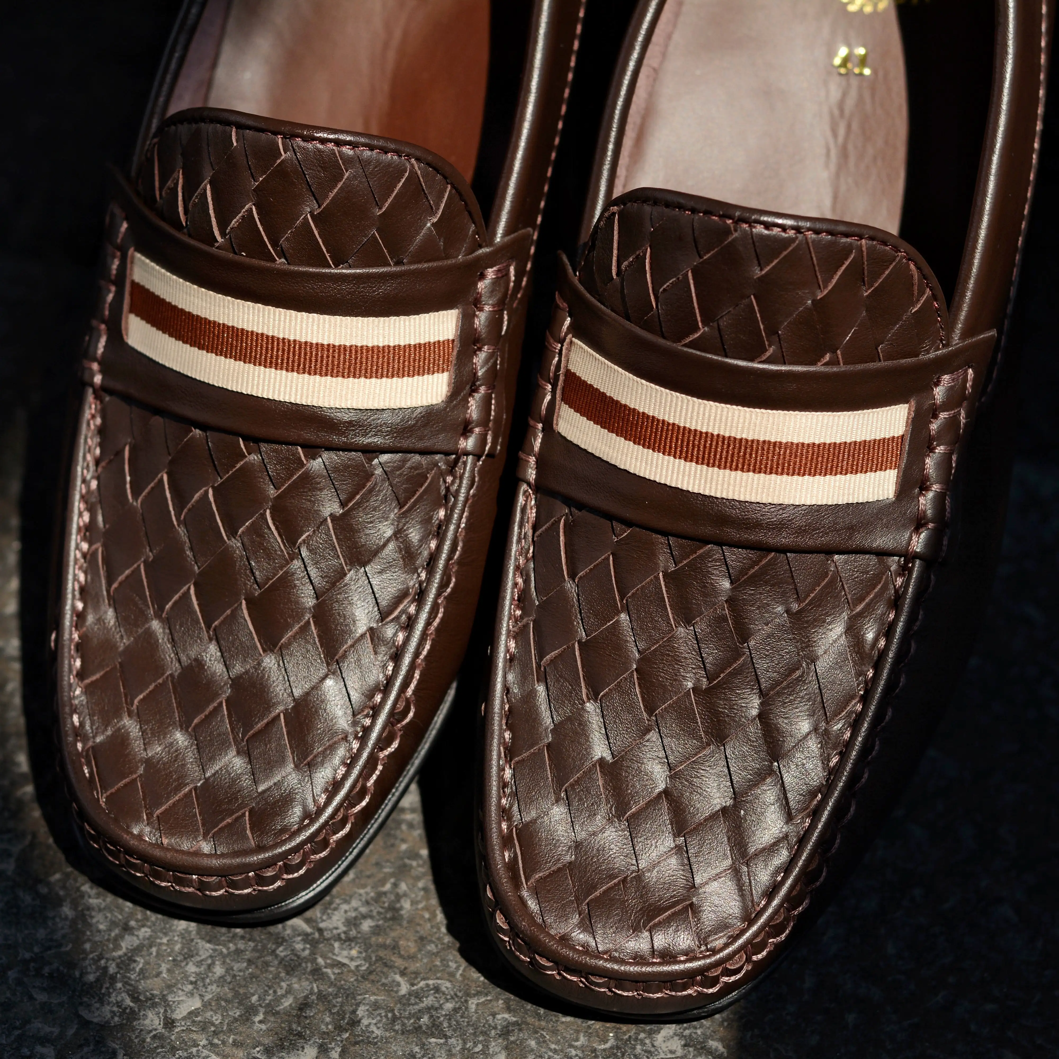 W823 Penny Woven Loafer Ribbon