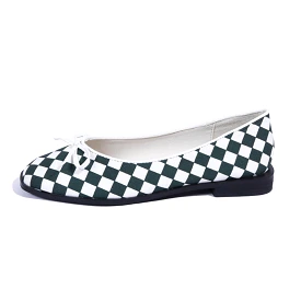 Women Bow Checkerboard Single Shoes 